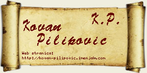 Kovan Pilipović vizit kartica